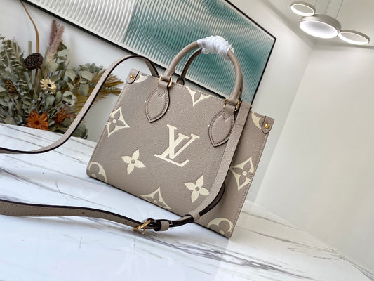 M45779 路L家-Onthego Tote 包 小號 大象灰奶白色