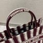 Dior Book Tote-小號36.5cm-酒紅色條紋