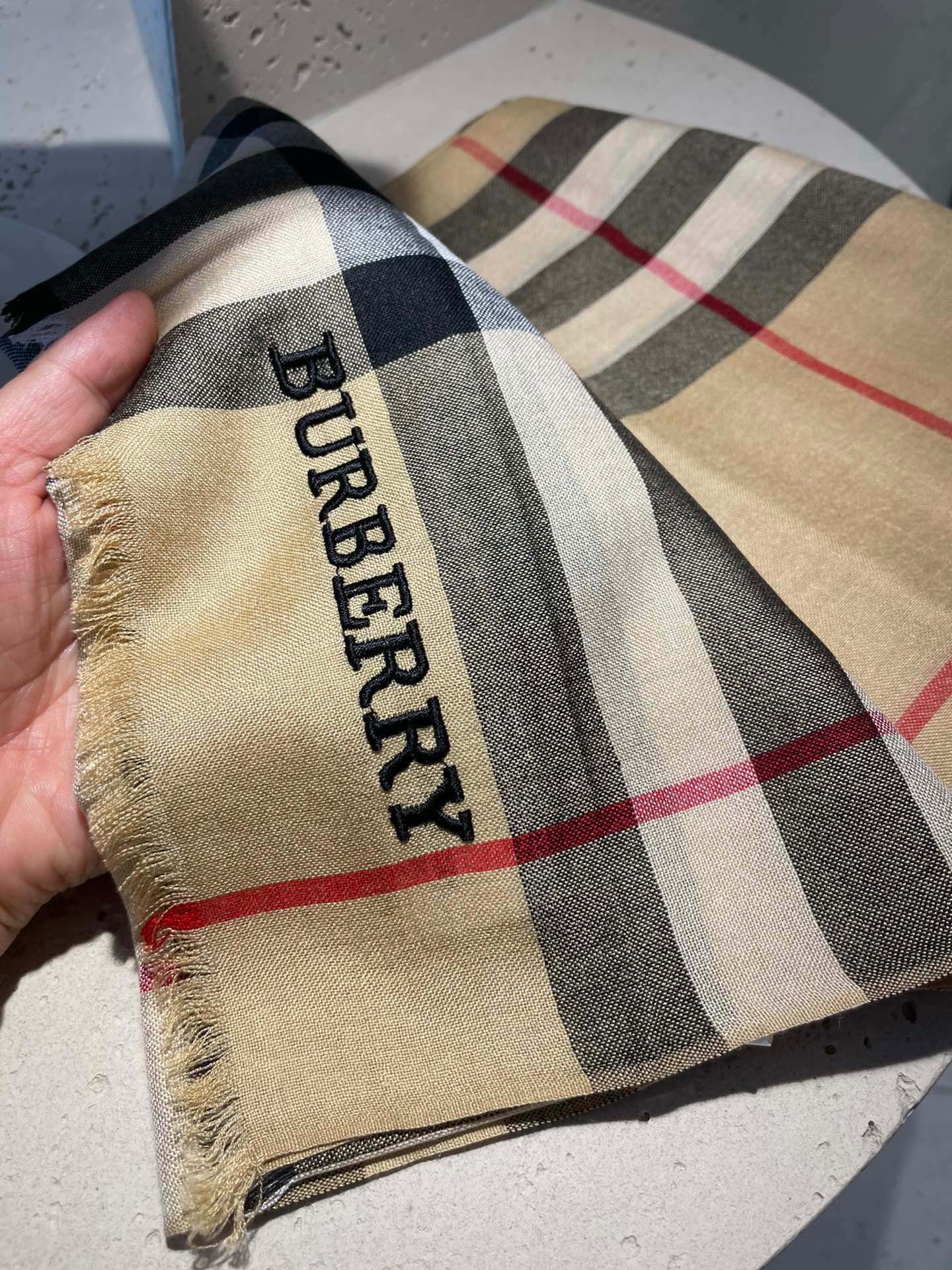 巴B家-經典格紋字母圍巾 80*190cm 克什米爾高原山羊絨