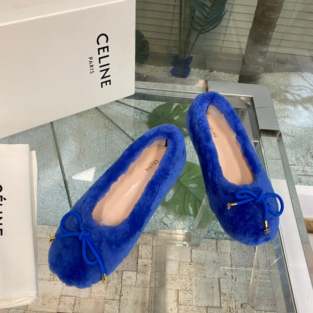 賽C家-22fw 秋冬新款小羊毛樂福鞋 凱旋門小吊墜