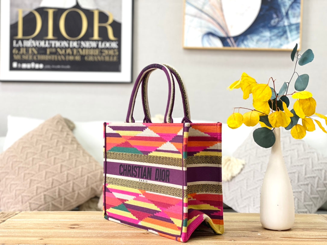 Dior Book Tote-小號36.5cm-七彩虹