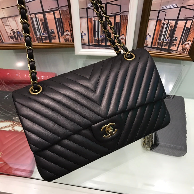 小香家-2015大V紋 CF包 金鍊 25cm