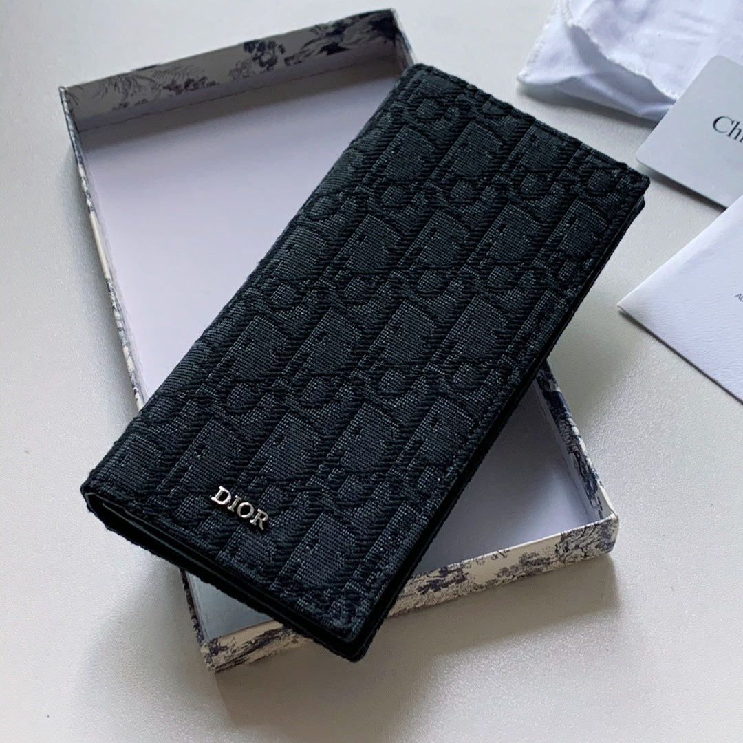 Dior 黑色提花帆布 男款長夾