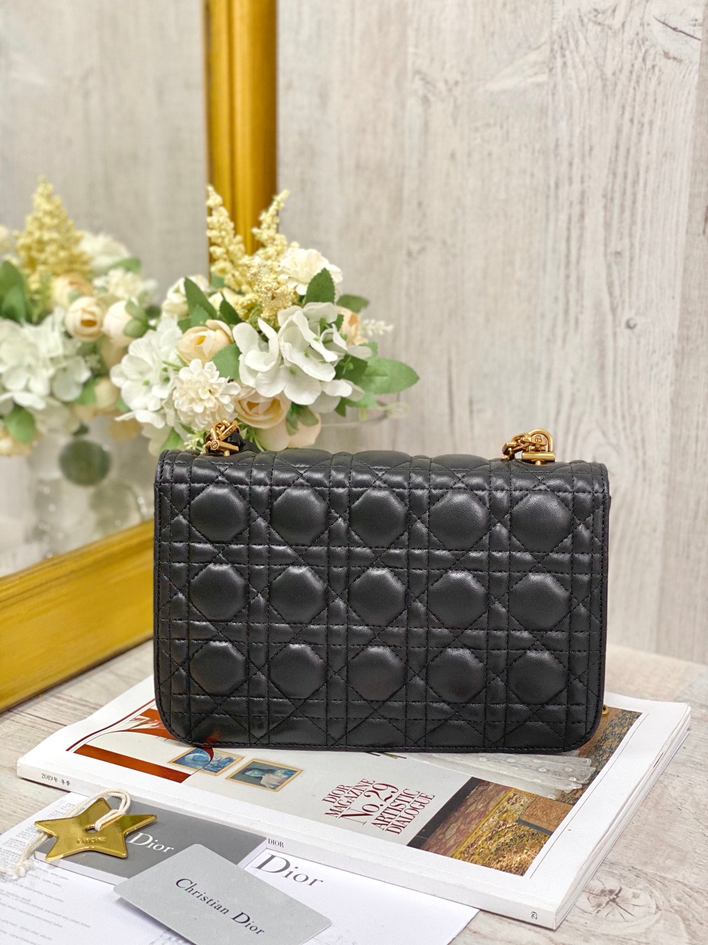 Dior WOC 鏈條包-羊皮-黑色