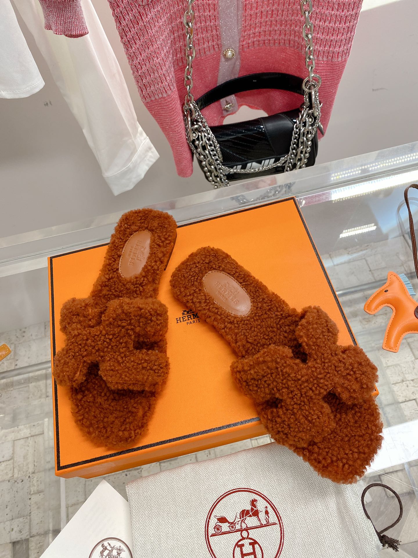 小愛款-2022秋冬新款 Oran純羔羊毛 平底H拖鞋