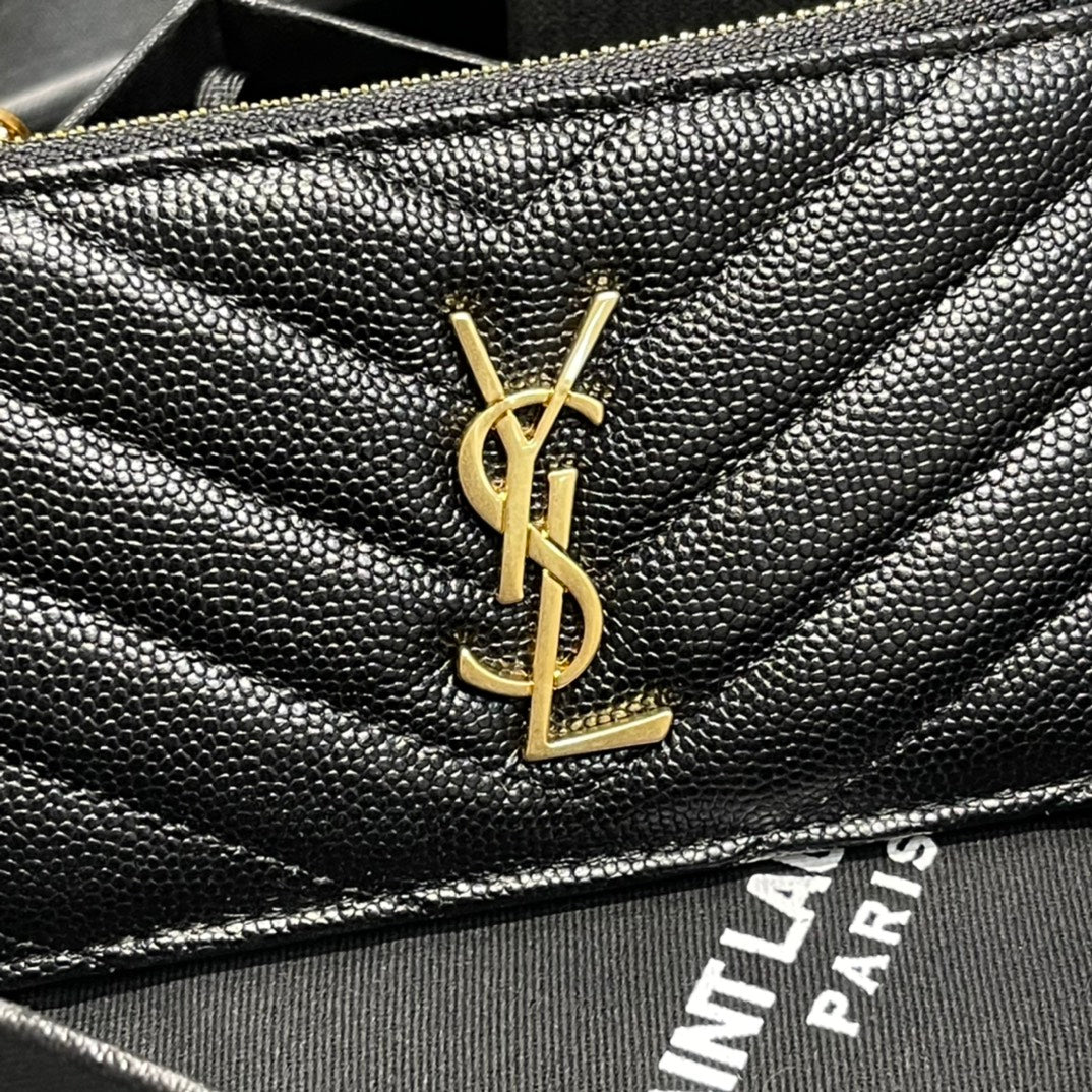 YSL 新品卡包_黑色金扣