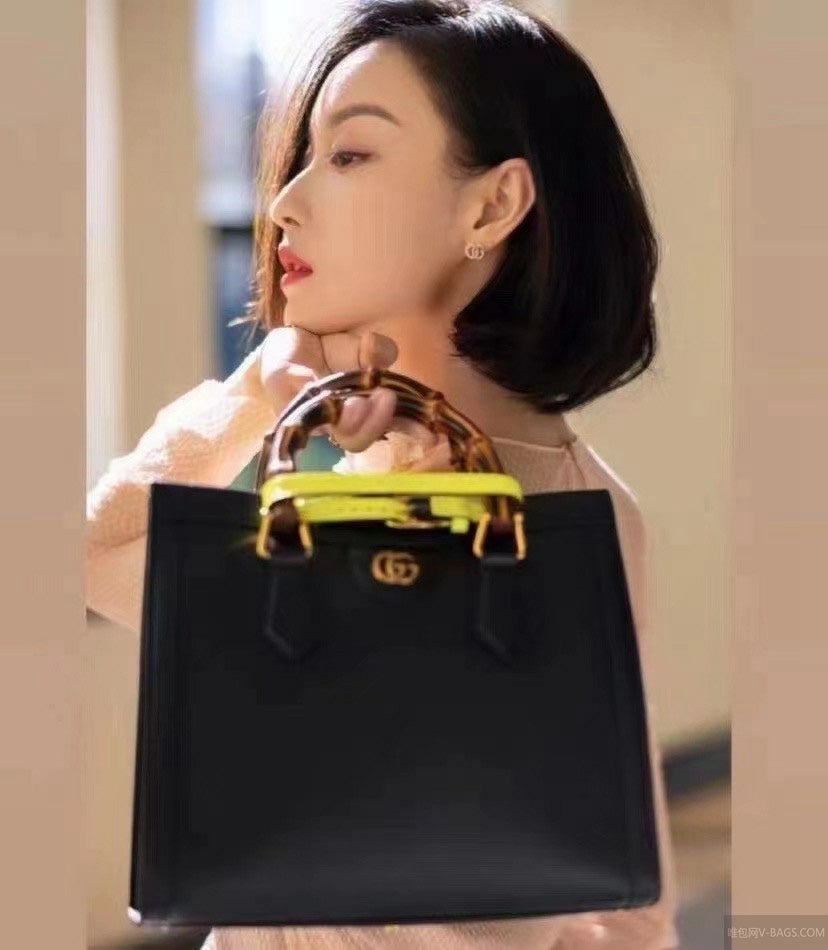 古G家-Diana 小型手提袋-復古竹節托特包 27*24*11cm