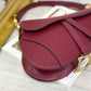 Dior Saddle 馬鞍包-平紋-大號棗紅色-25.5cm