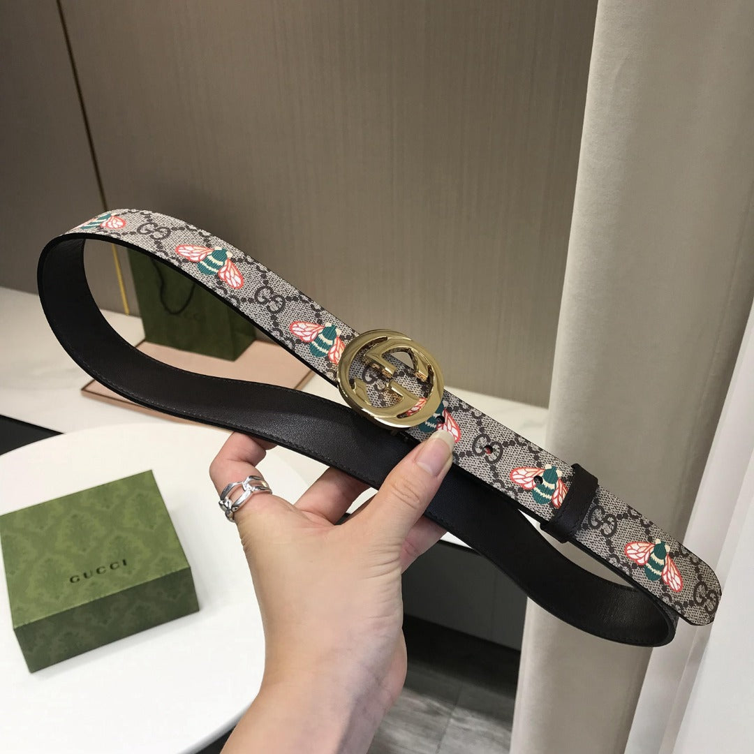 古G家-老花印花皮帶-3.0cm