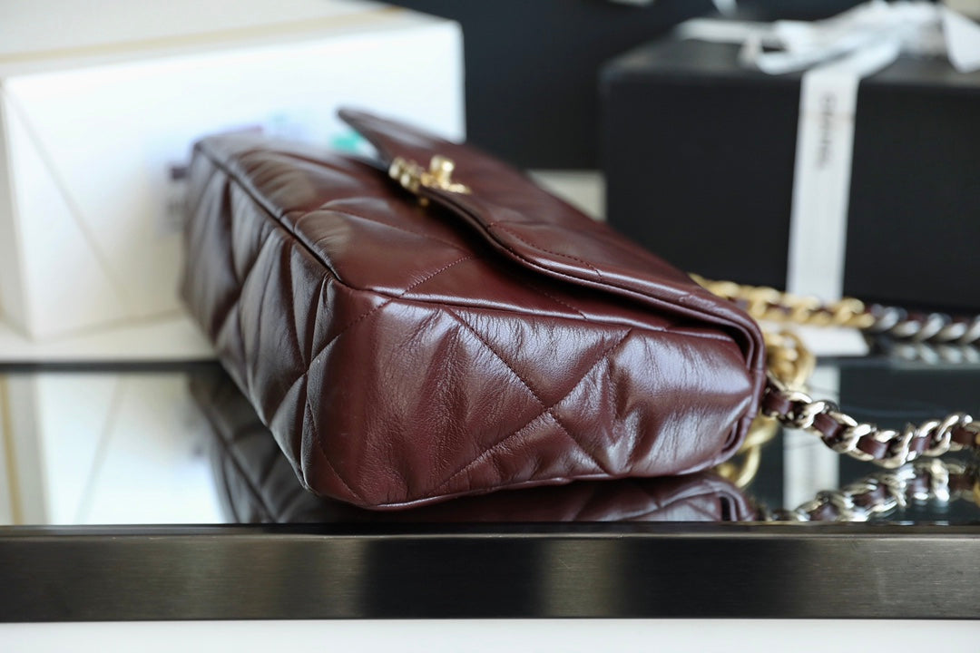 Chanel 19Bag-中號深棗紅