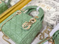 Dior-Mini Lady Dior手袋-三格黛妃-17cm-牛油果綠金扣