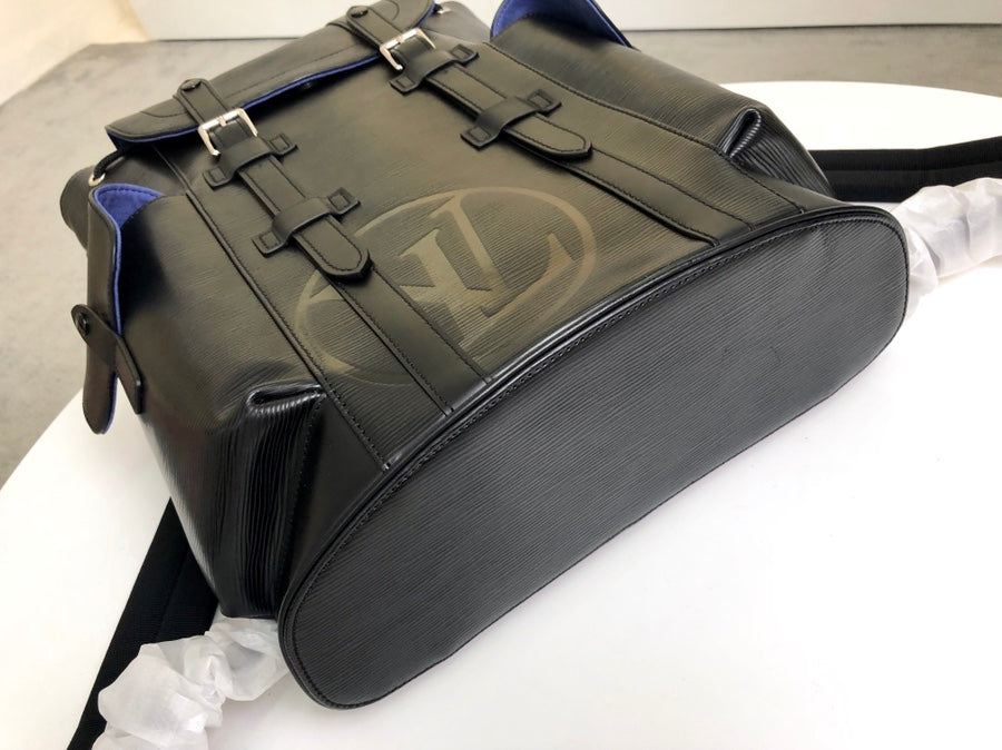 M41079 路L家-最新絲印Christopher雙肩包 黑色