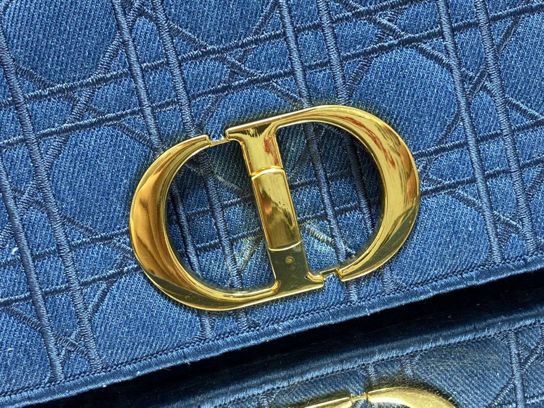 Dior Caro 小號20cm-牛仔藍