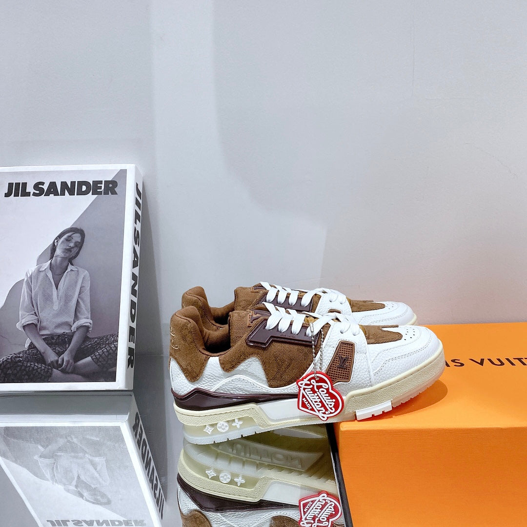 LV鞋-LV Trainer拼接牛仔布 情侶款