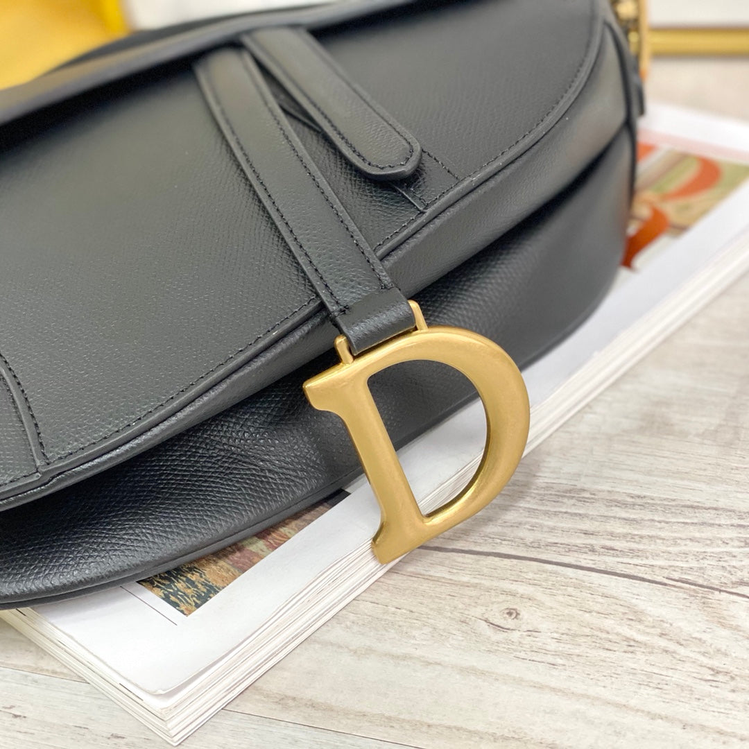 Dior Saddle 馬鞍包-手掌紋-大號黑色-25.5cm