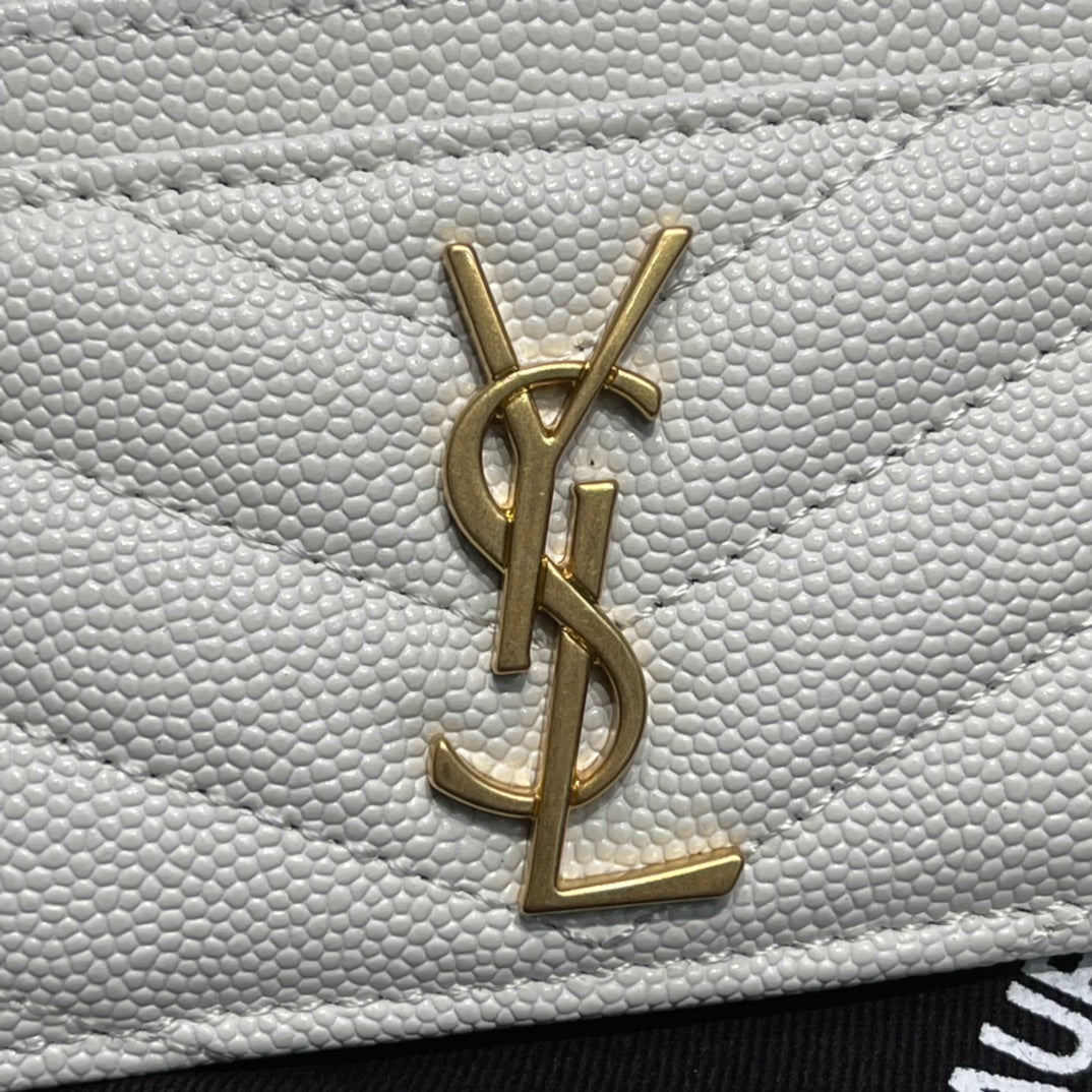 YSL卡包_白色金扣
