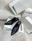 Jil sander-2022春夏 走秀新款 牛皮尖頭貓跟拖鞋