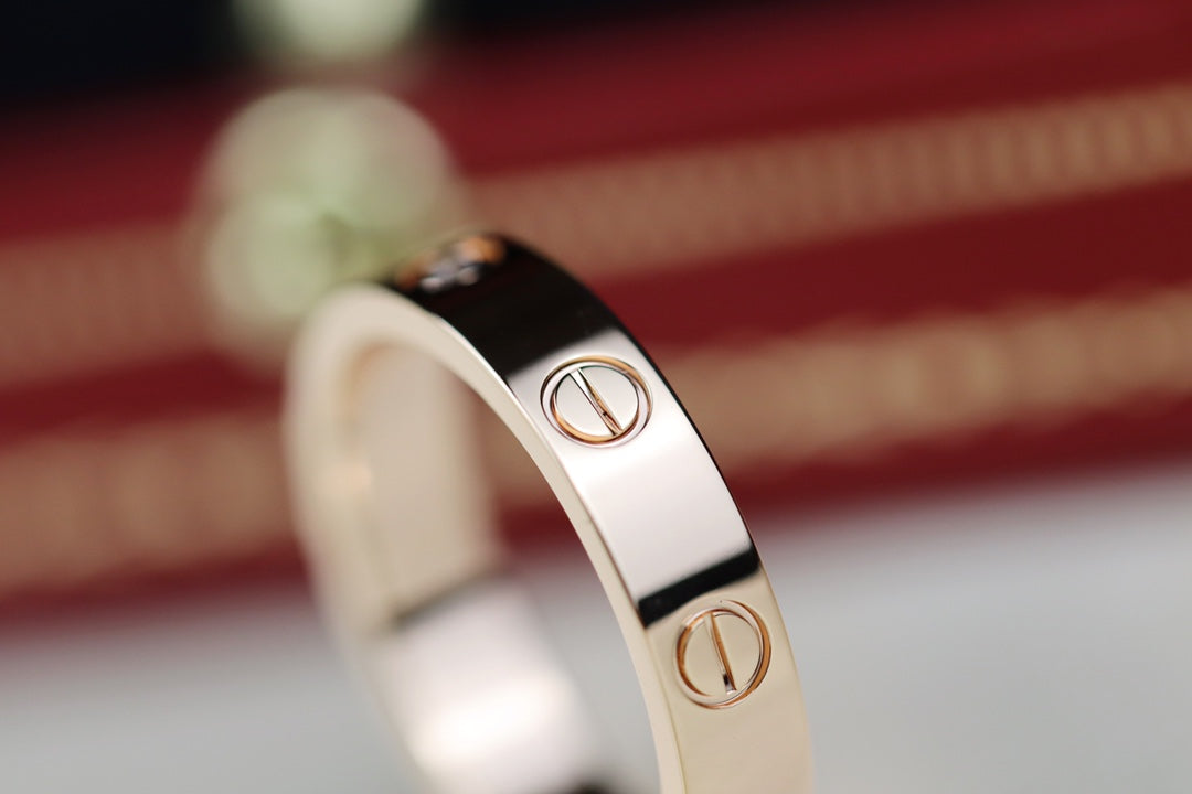Cartier Love細版戒指-玫瑰金-3鑽