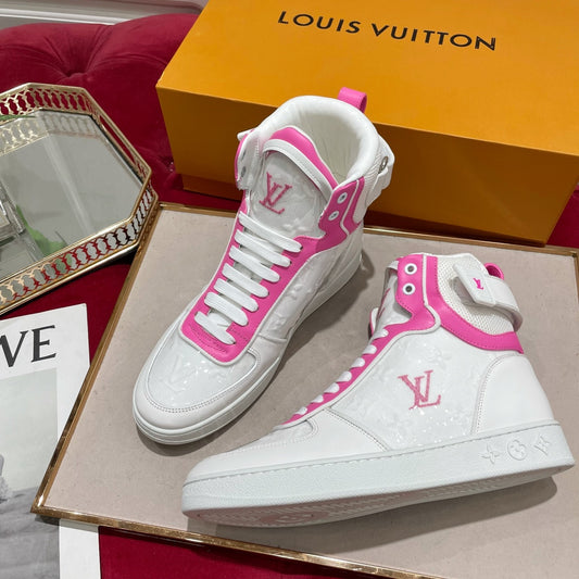 LV鞋-LV TRAINER 高筒 休閒鞋(粉)