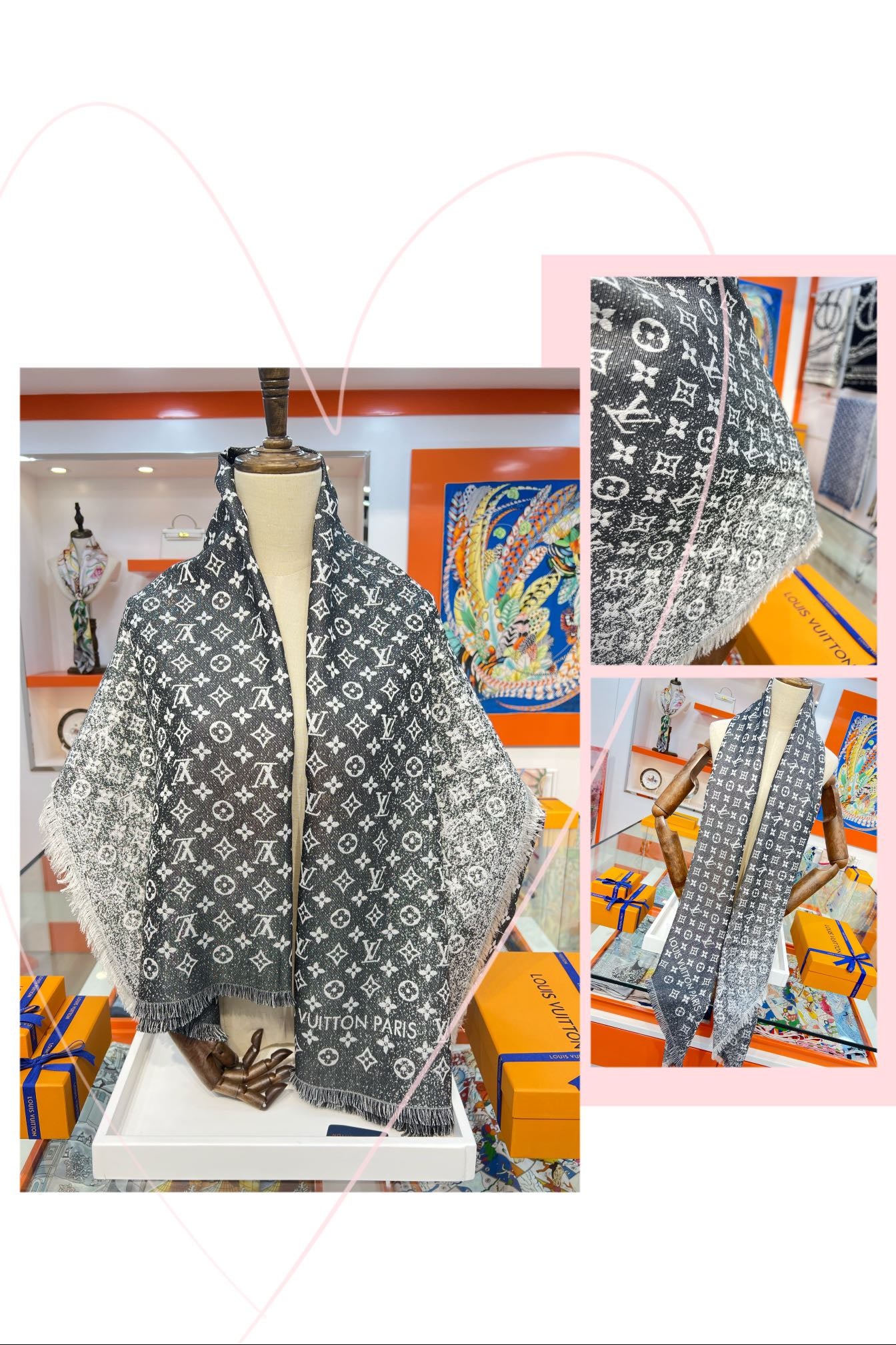 路L家-漸變牛仔老花披肩 Denim Gradient 142.5cm