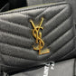 YSL 拉鍊短夾 黑色金扣