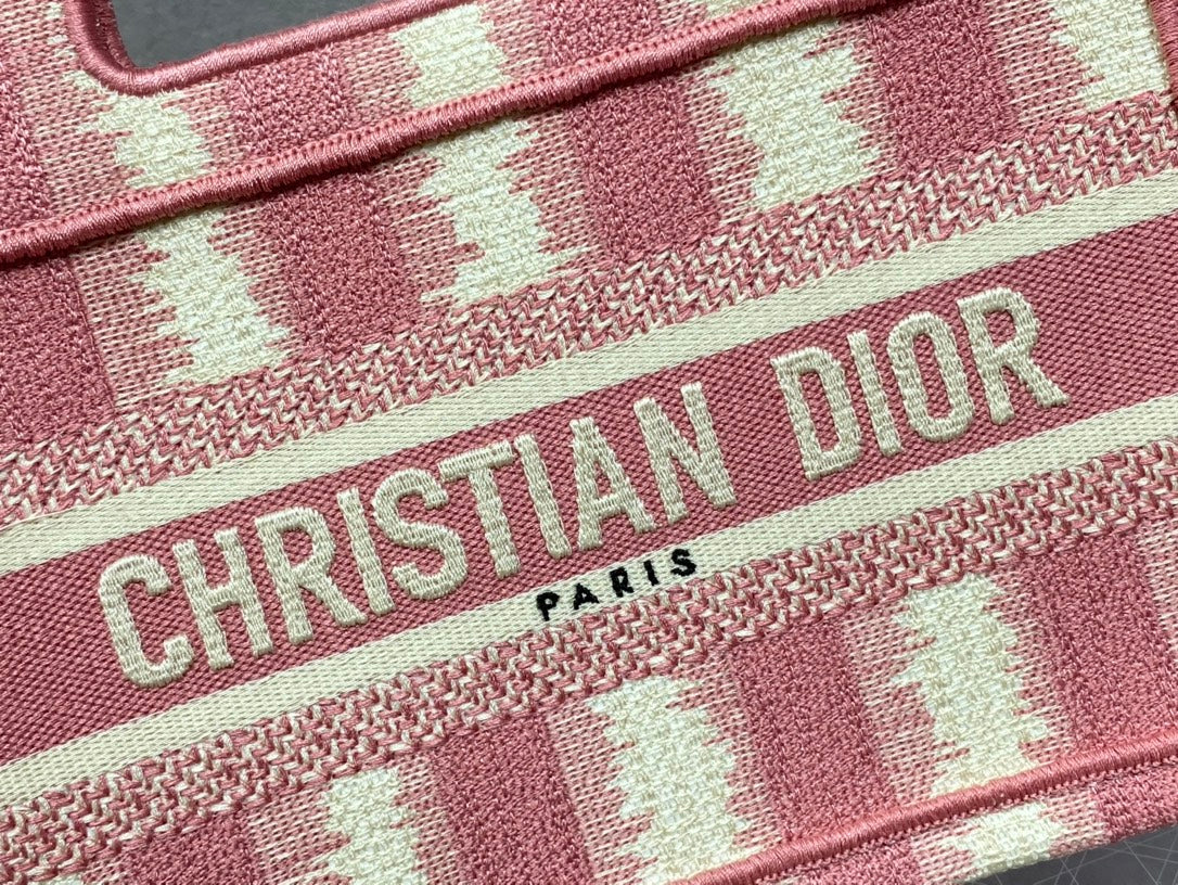 Dior Book Tote-Mini 23cm-粉色條紋