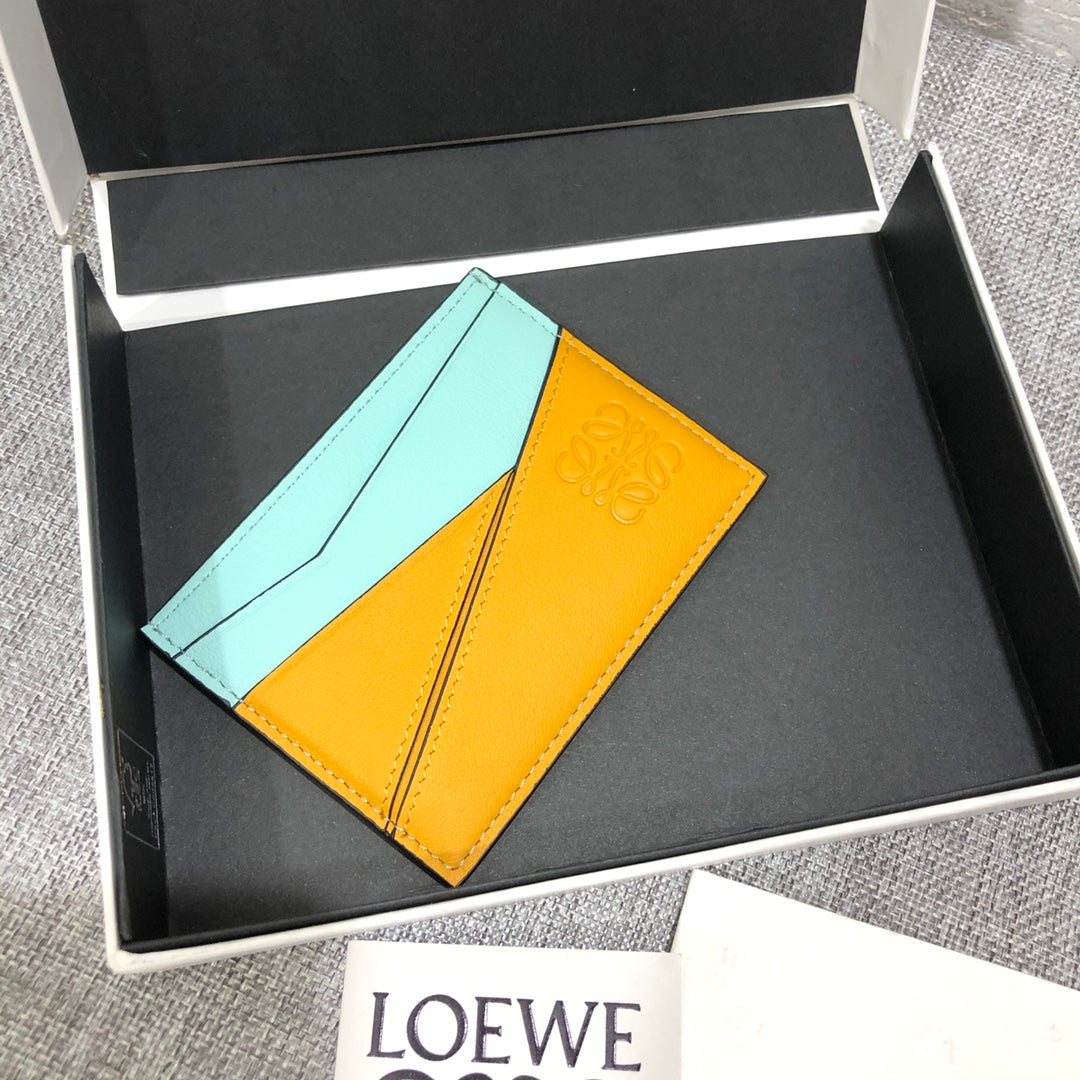 Loewe Plain Card Holder 多色拼接皮革卡包