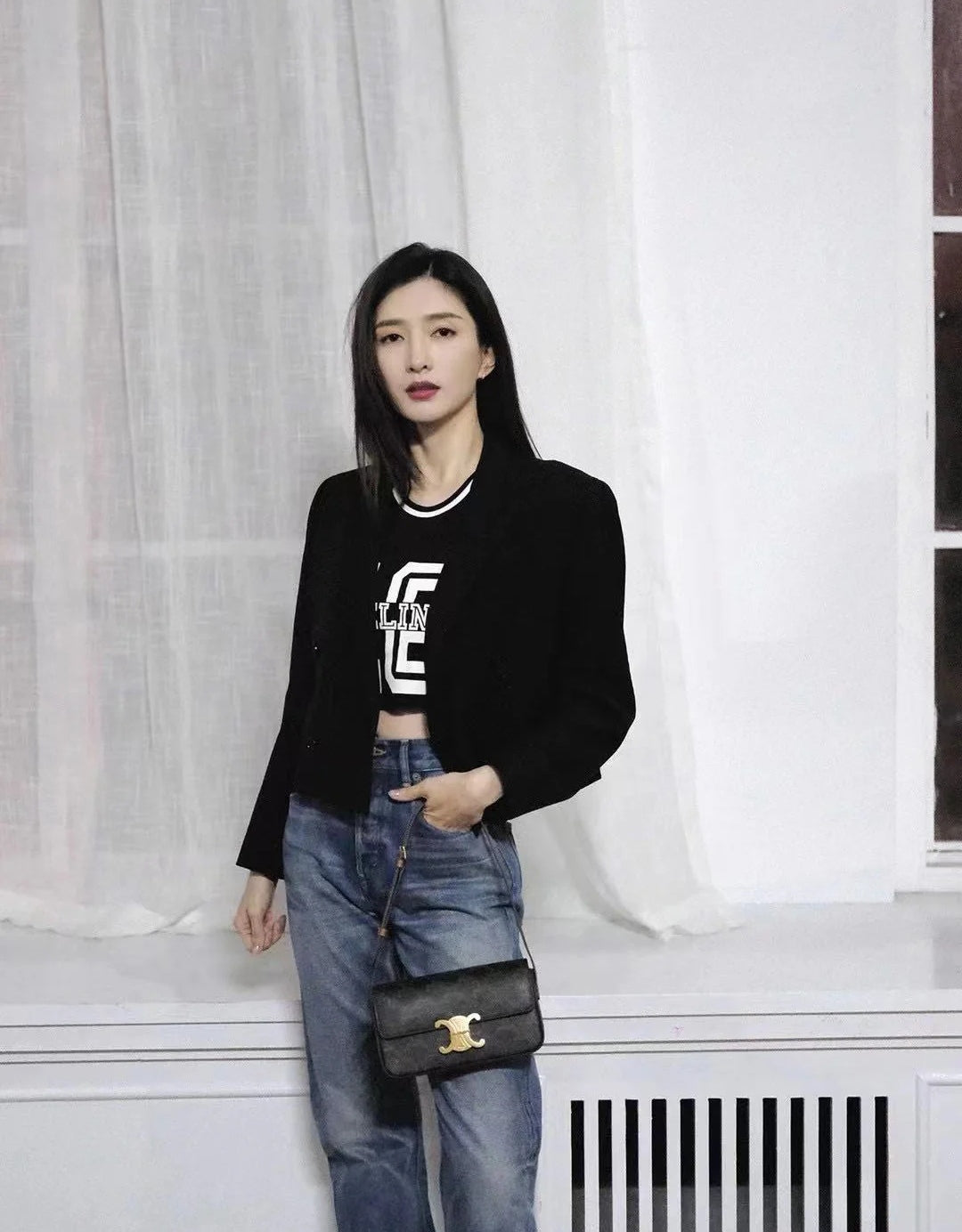 Celine Triomphe老花腋下包