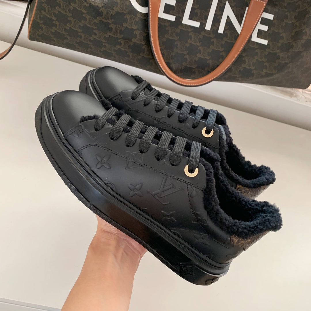LV鞋-LV Charlie 2022春 厚底 皮款 黑