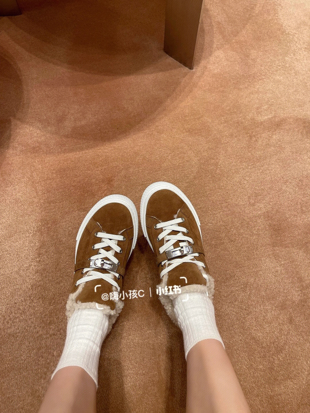 小愛款-Kelly羊毛 高筒板鞋 低筒板鞋 男女同款 棕色