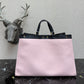 芬F家-PEEKABOO-TOTE-粉色皮革手提