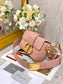 Dior 蒙田 Mini Box-牛皮平紋-金扣-17.5cm-粉色