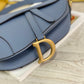 Dior Saddle 馬鞍包-手掌紋-大號海藍色-25.5cm