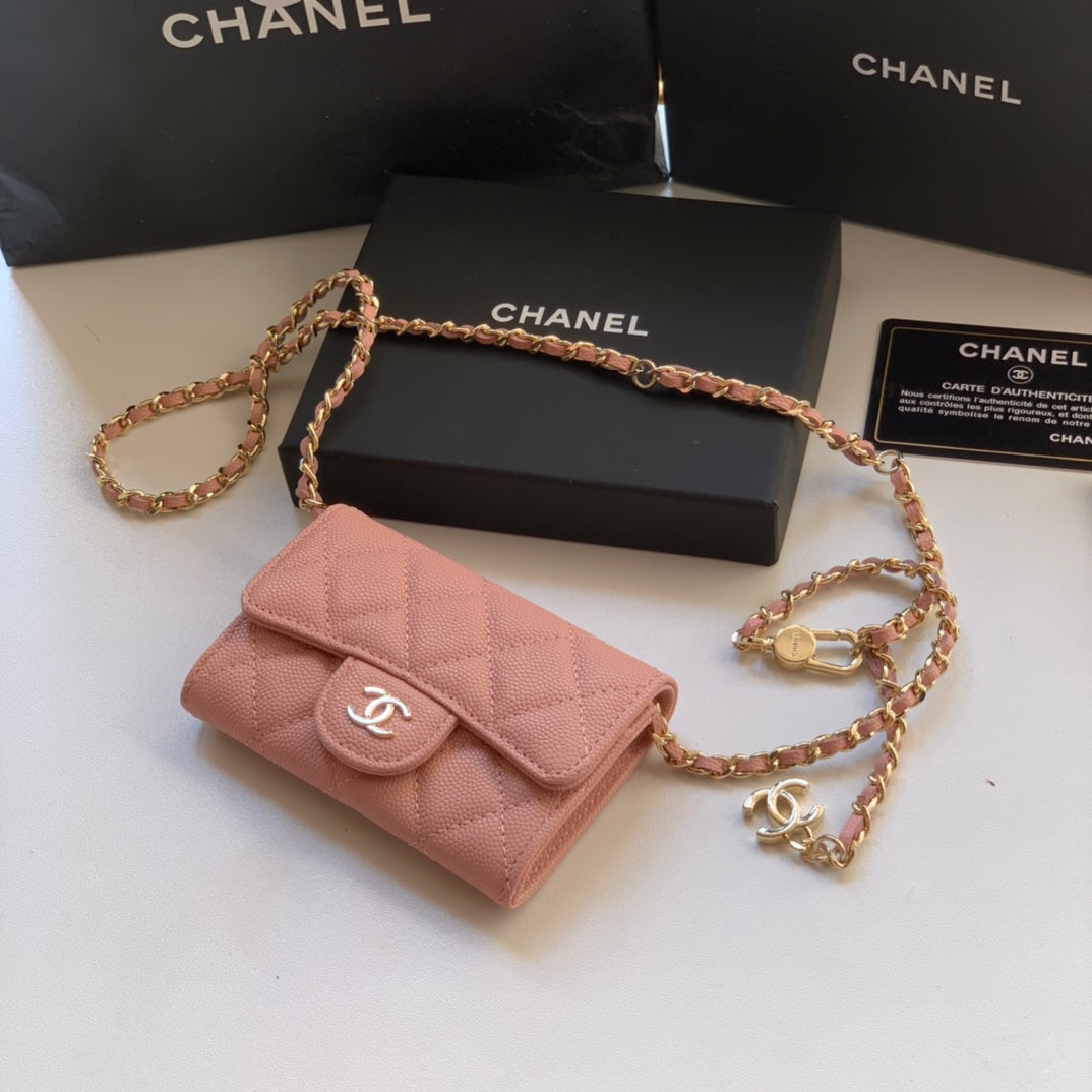 Chanel CF鏈條零錢卡包