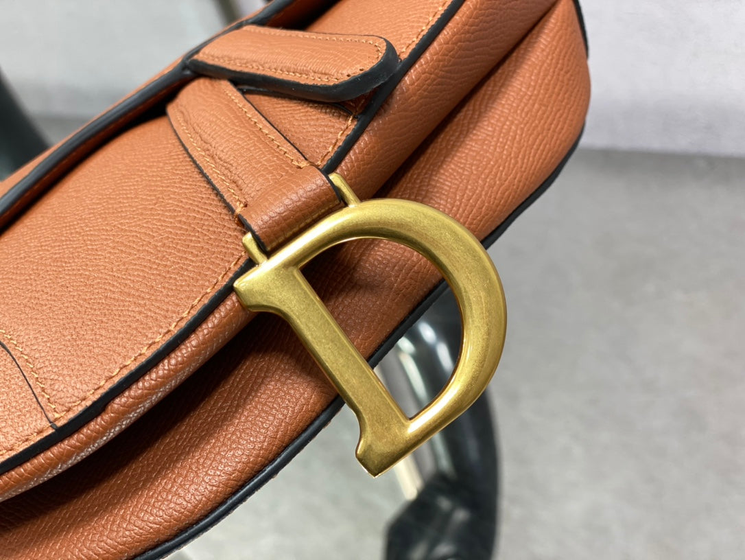 Dior Saddle 馬鞍包-手掌紋-小號焦糖棕色-19.5cm