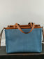 羅L威-Cushion tote 小牛皮 牛仔色