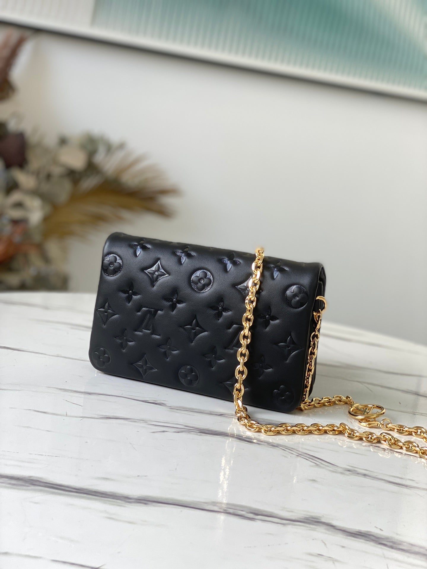 M80742 路L家-Pochette Coussin 鏈條包 黑色