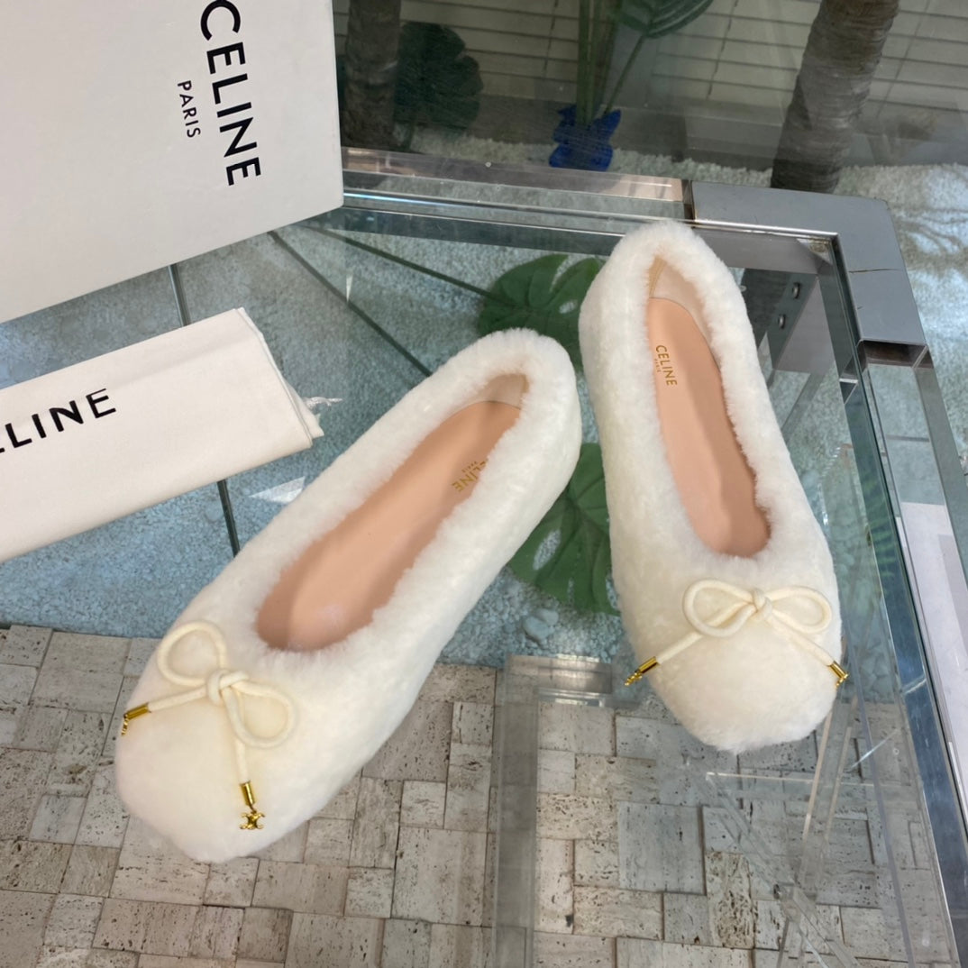 賽C家-22fw 秋冬新款小羊毛樂福鞋 凱旋門小吊墜
