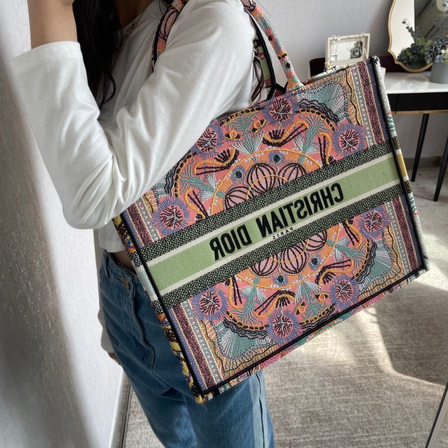Dior Book Tote-小號36.5cm-多色花朵
