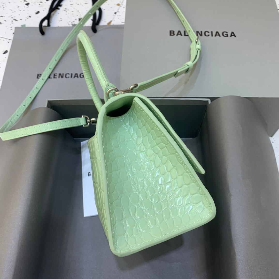 巴黎世-沙漏包S-薄荷綠鱷魚紋