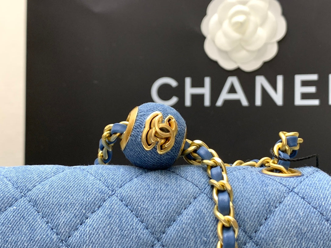 小香家-金球方胖子口蓋包 牛仔系列 淺藍
