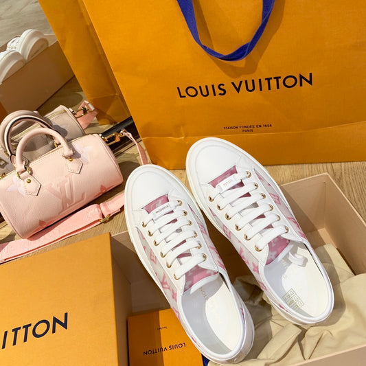 LV鞋-LV Charlie 2022春 低筒 粉色