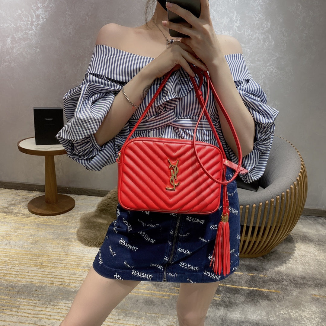 聖Y羅-Lou Bag 相機包-紅色金扣