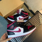 N1K- AJ 1 mid 中筒板鞋 休閒鞋 黑紅色