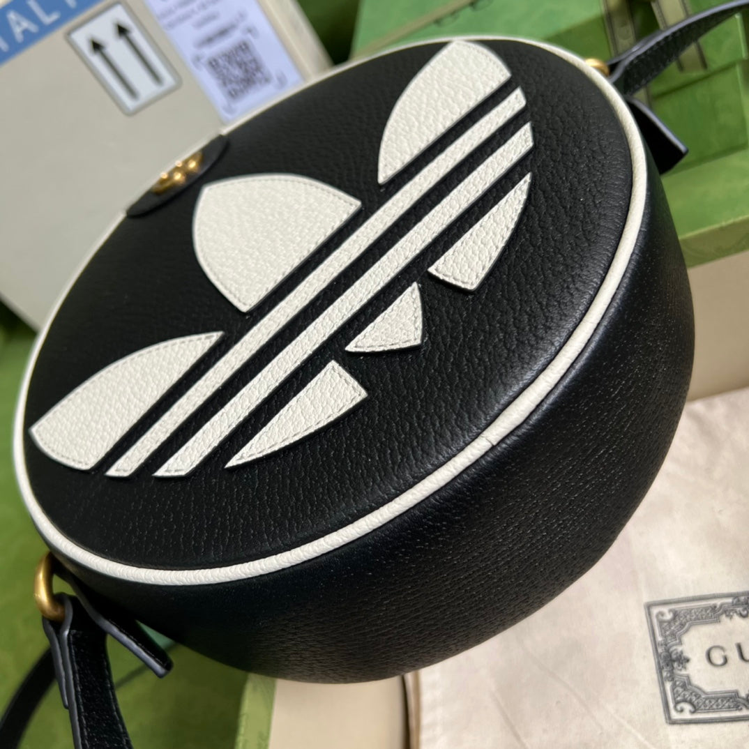 古G家- adidasxGucci聯名系列 肩背包 22x22x7cm 黑色拼