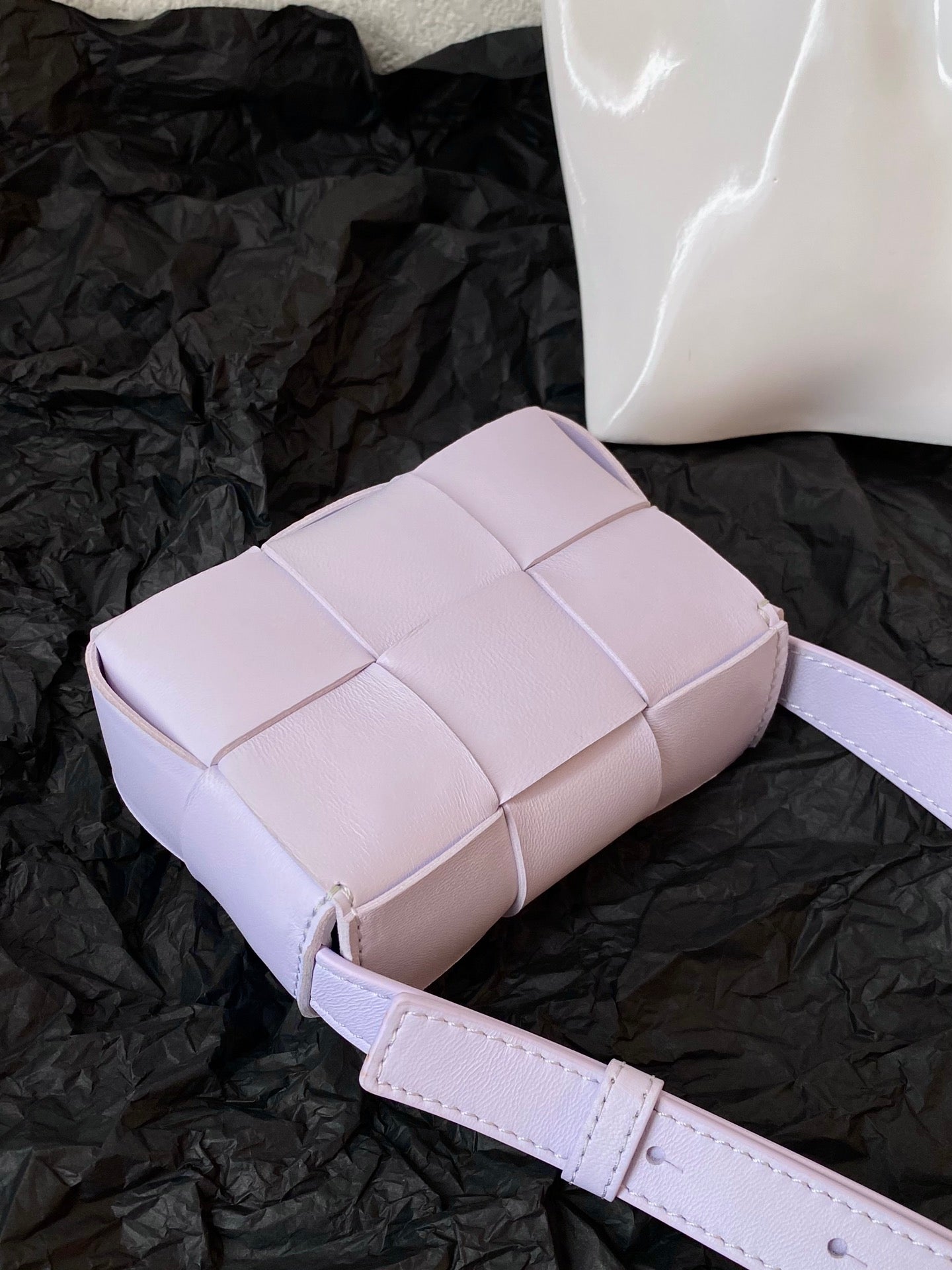 B編織-羊皮方格Mini cassette Bag 迷你編織包 12x8x4cm
