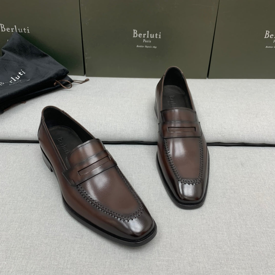 Ber-手工皮鞋 咖色