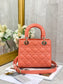 Dior Lady Dior-漆皮金扣-20cm-橙色