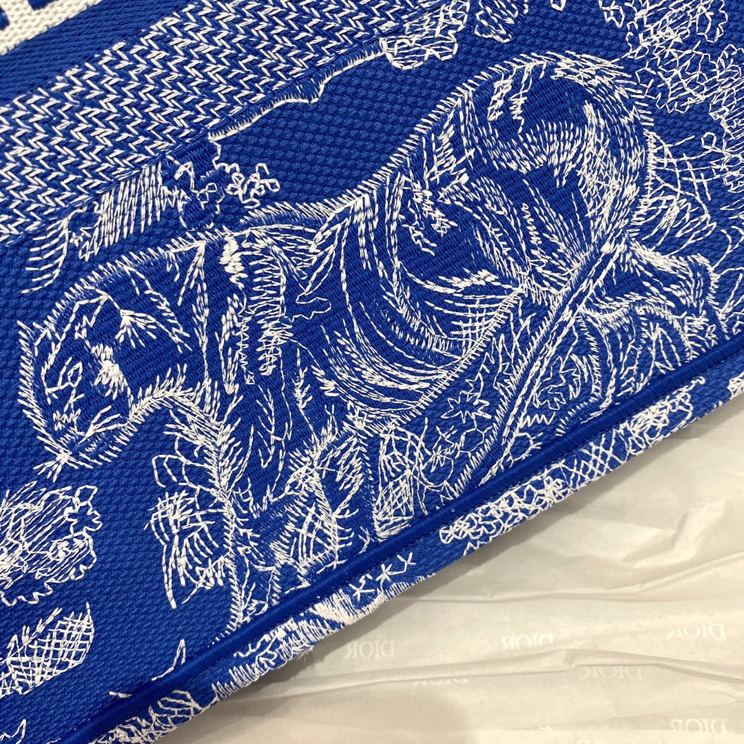 迪D家 Book Tote-中號36.5cm藍老虎