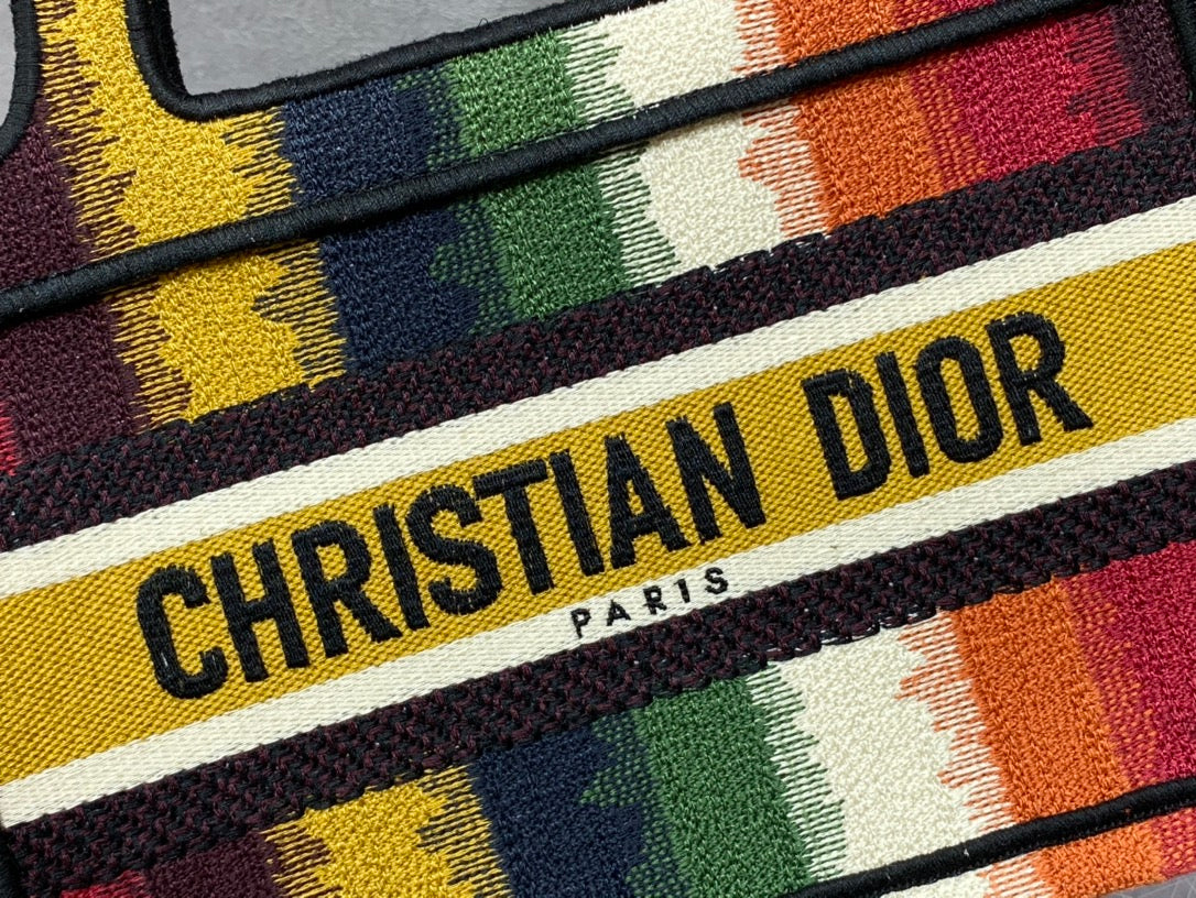 Dior Book Tote-Mini 23cm-彩色條紋